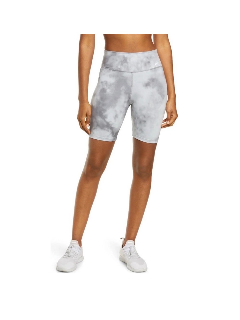 Nike Icon Clash Dri-FIT Grey Cloud Tie Dye High Rise Biker Shorts XS